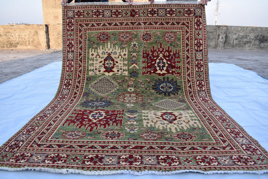5x7 Waziri Oriental Rug, Hand Knotted Rug, Wool Rug, Afghan Handmade Rug, Handmade Area Rug, Living Room Rug, Bedroom Rug