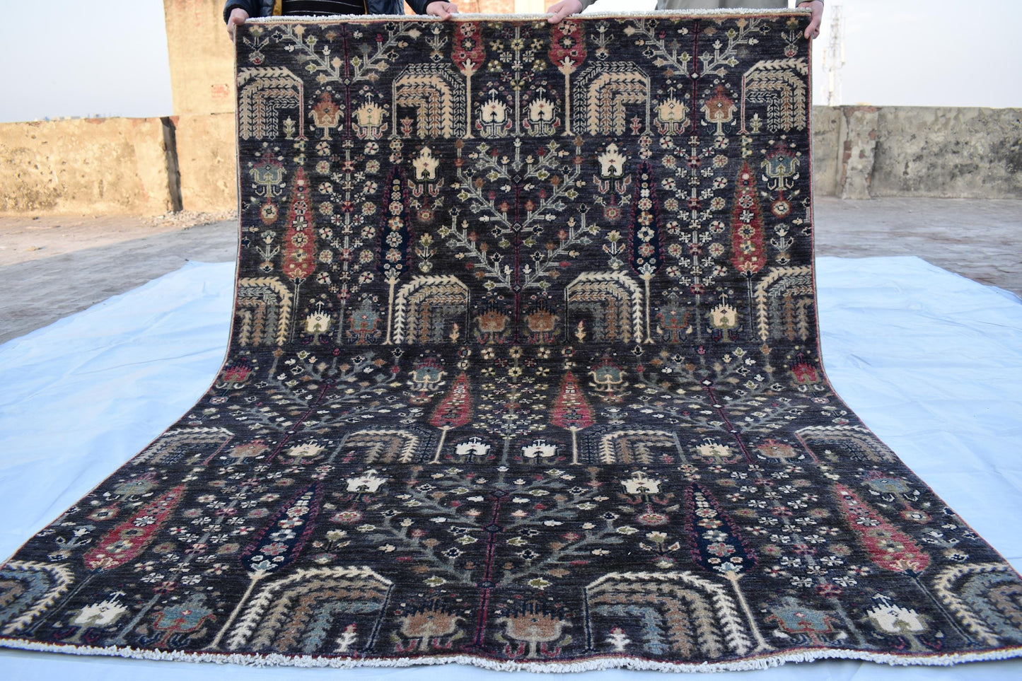 5x7 Unique Design Hand Knotted Wool Rug – Wool Rug – Handmade Soft wool Rug - Hand Knotted Modern Décor Rug - Living Room Rug – Bedroom Rug