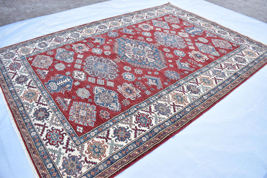 7x10 Red Kazak Oriental Rug, Hand Knotted Modern Area Rug, Handmade Soft Wool Rug, Décor Rug, Living Room Rug – Bedroom Rug