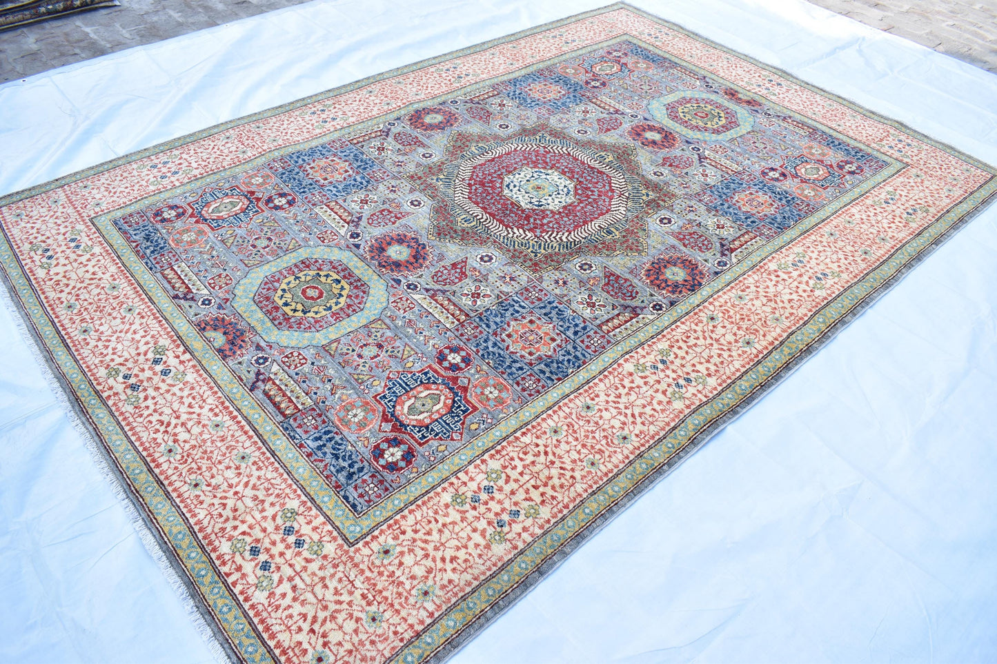 7x10 Mamluk Design Handmade Unique Wool Rug, Pure Wool Rug, Décor Rug, Soft Rug Best For Living Room, Dinning Room