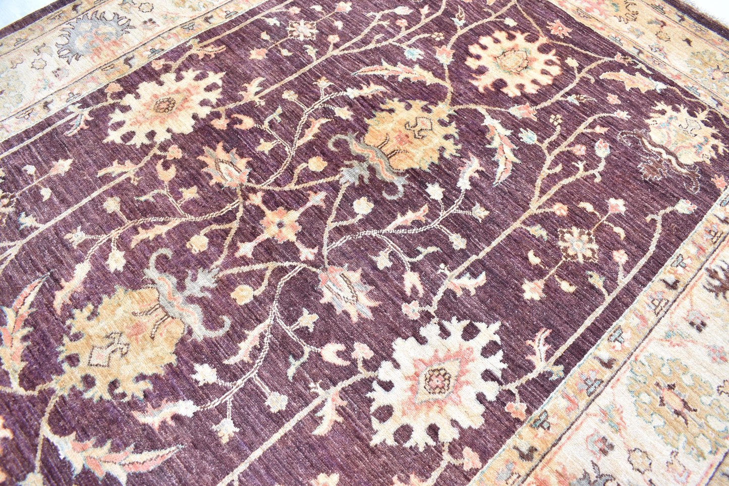 6x8 Brown Zigler Fine Piece, Hand Knotted Wool Rug, Soft Rug, Turkmen Trible Area Rug For Living Room, Dinning Room