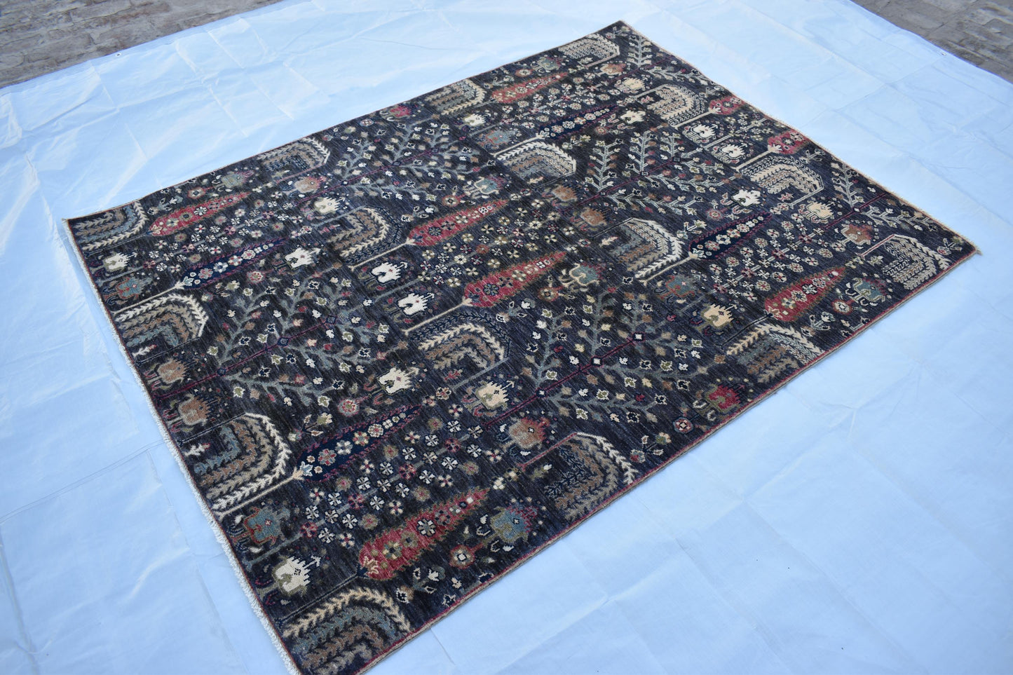 5x7 Unique Design Hand Knotted Wool Rug – Wool Rug – Handmade Soft wool Rug - Hand Knotted Modern Décor Rug - Living Room Rug – Bedroom Rug