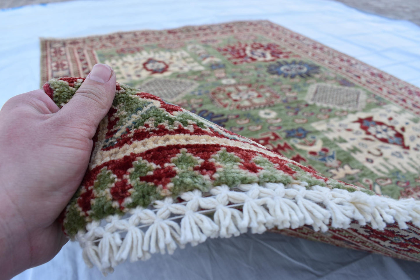 5x7 Waziri Oriental Rug, Hand Knotted Rug, Wool Rug, Afghan Handmade Rug, Handmade Area Rug, Living Room Rug, Bedroom Rug