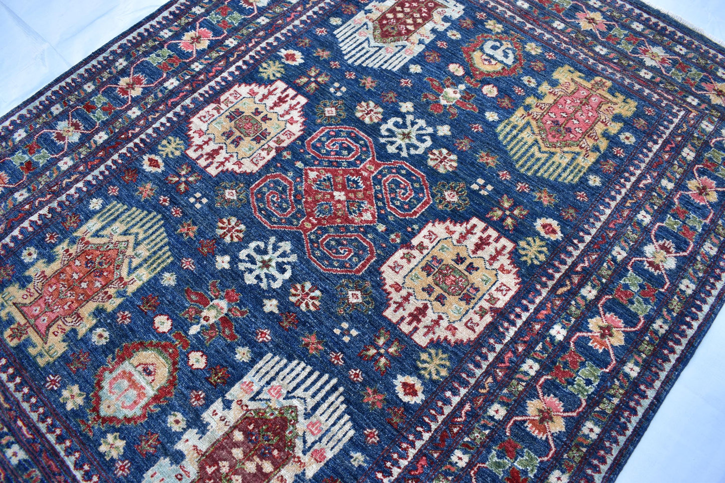5x7 Top Quality Hand woven Rug, Turkmen Handmade Afghan Wool Rug, Dining Room Rug, Living Room Rug