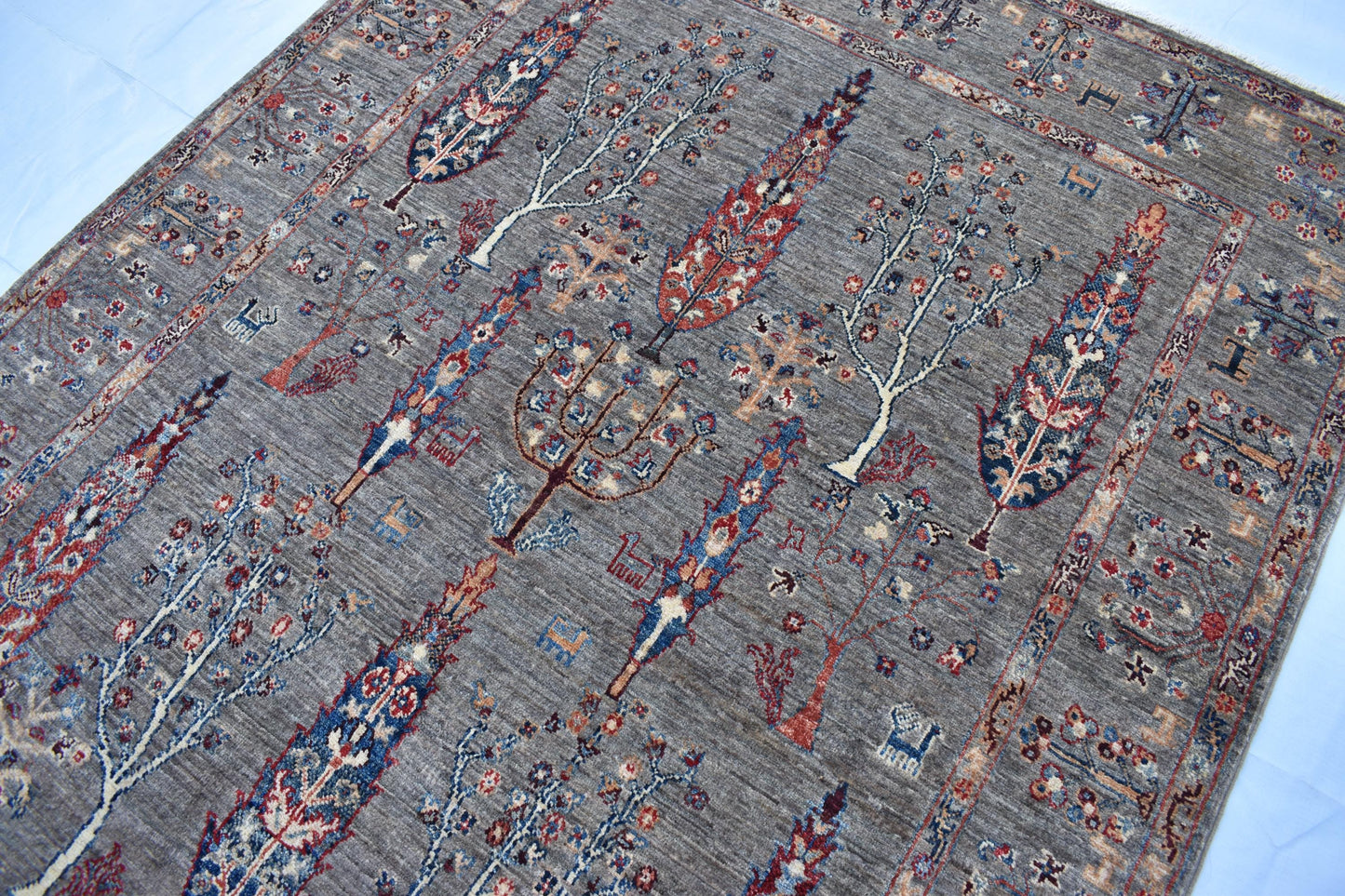 5x7 Sultani (Tree) Design Hand Knotted Wool Rug, Afghan Oriental Rug, Wool Area Rug, 100% Handmade, Living room Rug, Bedroom Rug