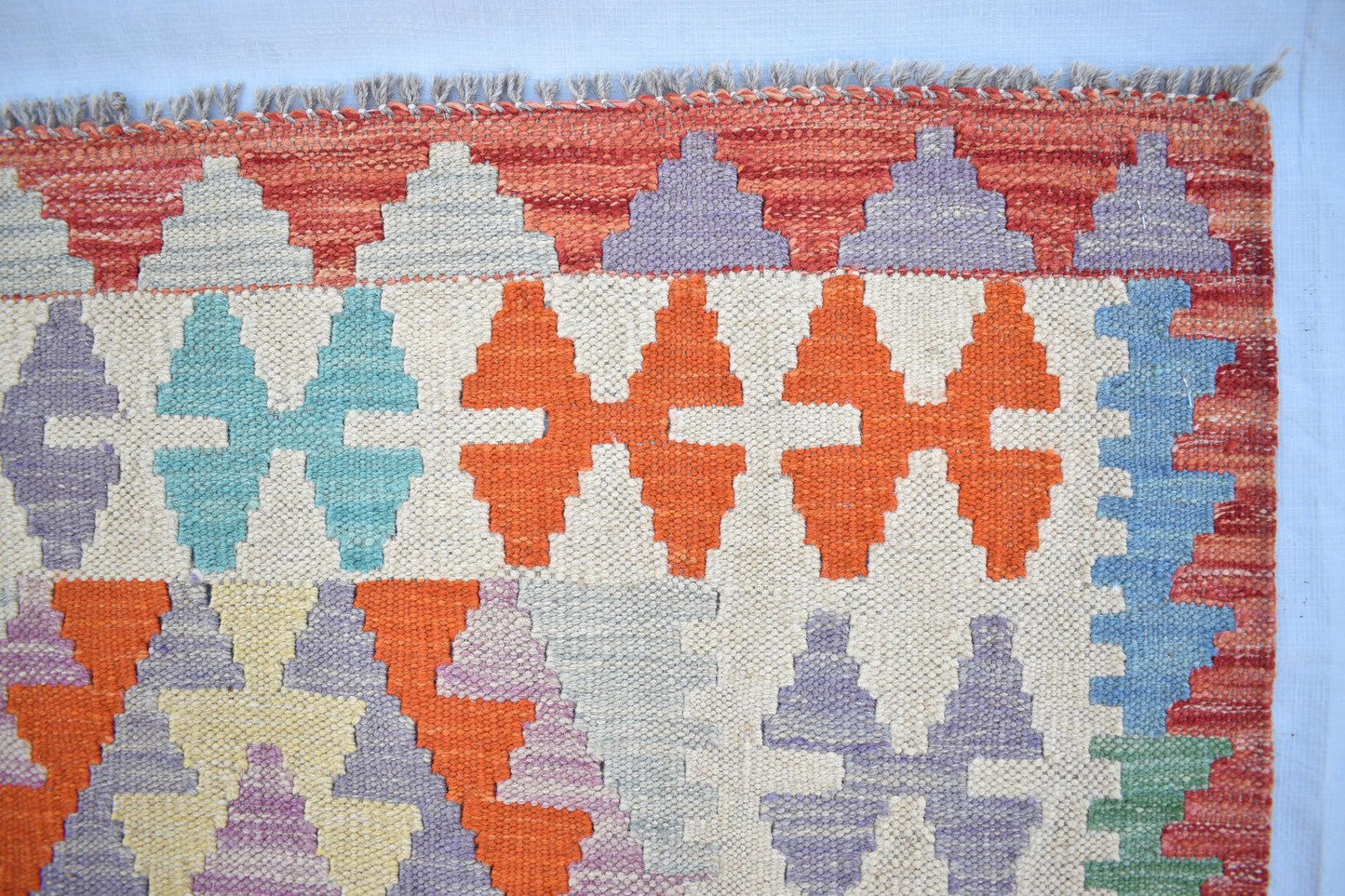5x7 Afghan Modern Kilim Area Rug, Handmade Flatweave Multicolor Natural Veg Dyes Hand Knotted Maimana, Wool Rug for Living Room- Dining Room