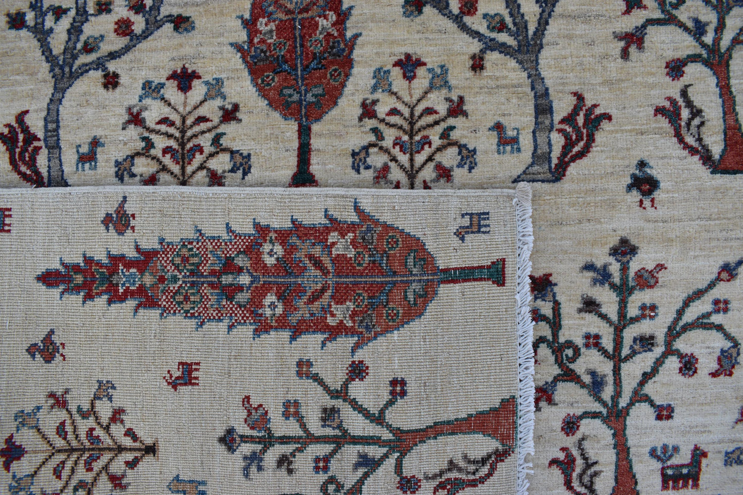 5x7 Darakhti(Tree) Design Unique Hand woven Wool Rug, Turkmen Hand Knotted Rug, Fine Quality Flooring, Decor rug, Living Room Rug