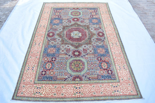 7x10 Mamluk Design Handmade Unique Wool Rug, Pure Wool Rug, Décor Rug, Soft Rug Best For Living Room, Dinning Room