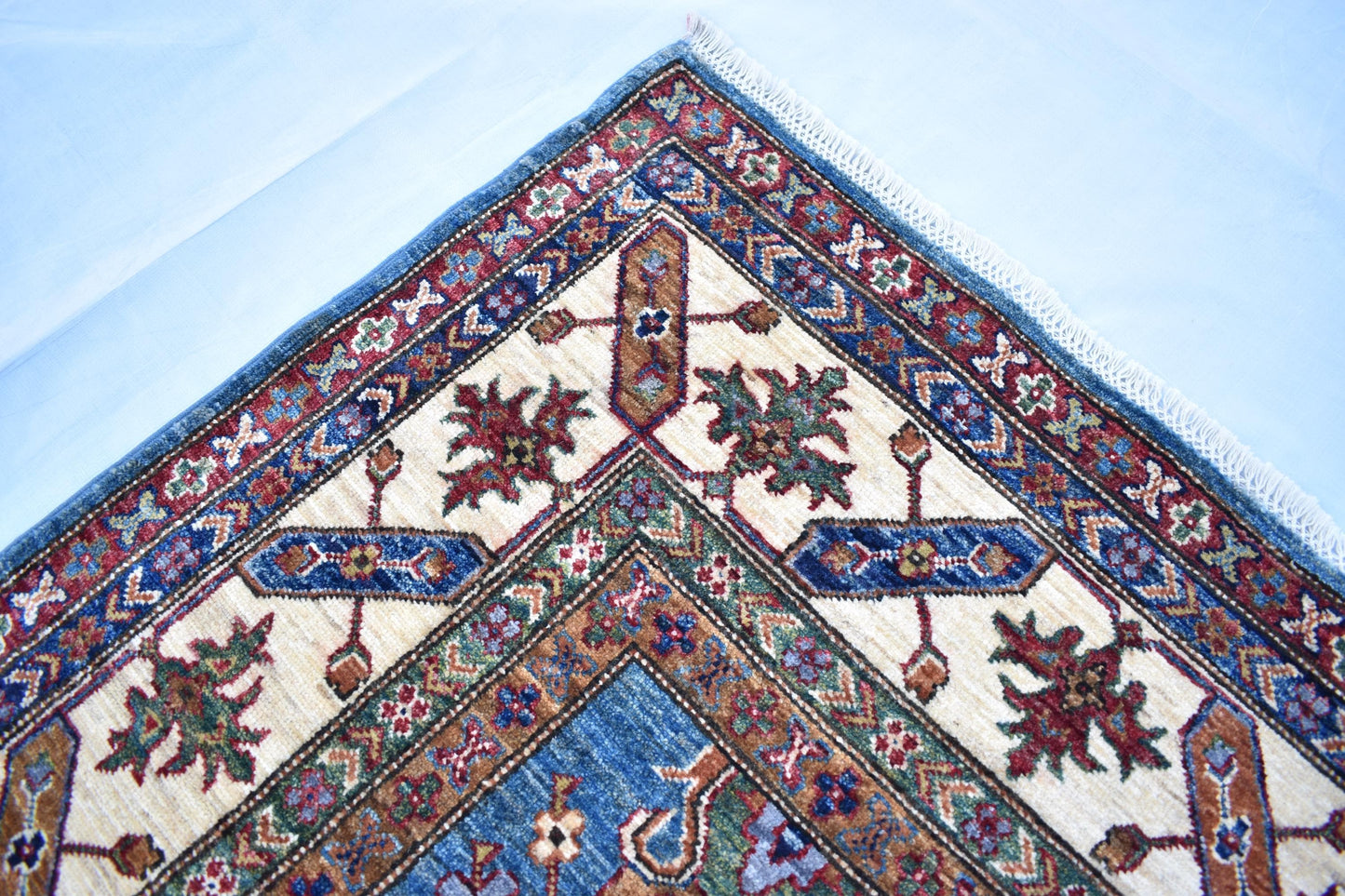 5x8 Super Kazak Oriental Afghan Rug - Handmade Pure Wool Rug – Turkmen Area Rug- Hand Knotted Modern Décor Rug- Living Room Rug– Bedroom Rug