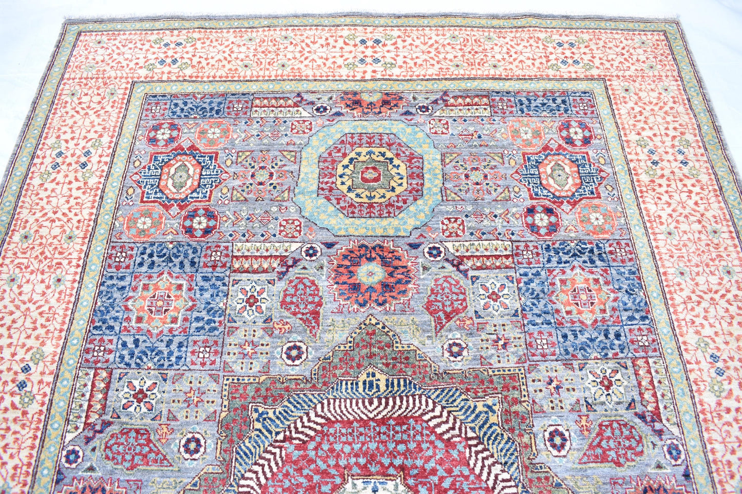 7x10 Mamluk Design Handmade Unique Wool Rug, Pure Wool Rug, Décor Rug, Soft Rug Best For Living Room, Dinning Room