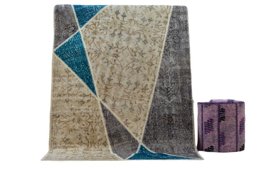Handmade Patchwork Carpet – Vintage Turkish Rug