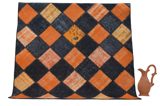 Authentic Turkish Patchwork Rug – Unique Handmade Design