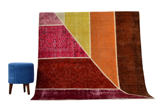 Authentic Turkish Patchwork Rug – Unique Handmade Design