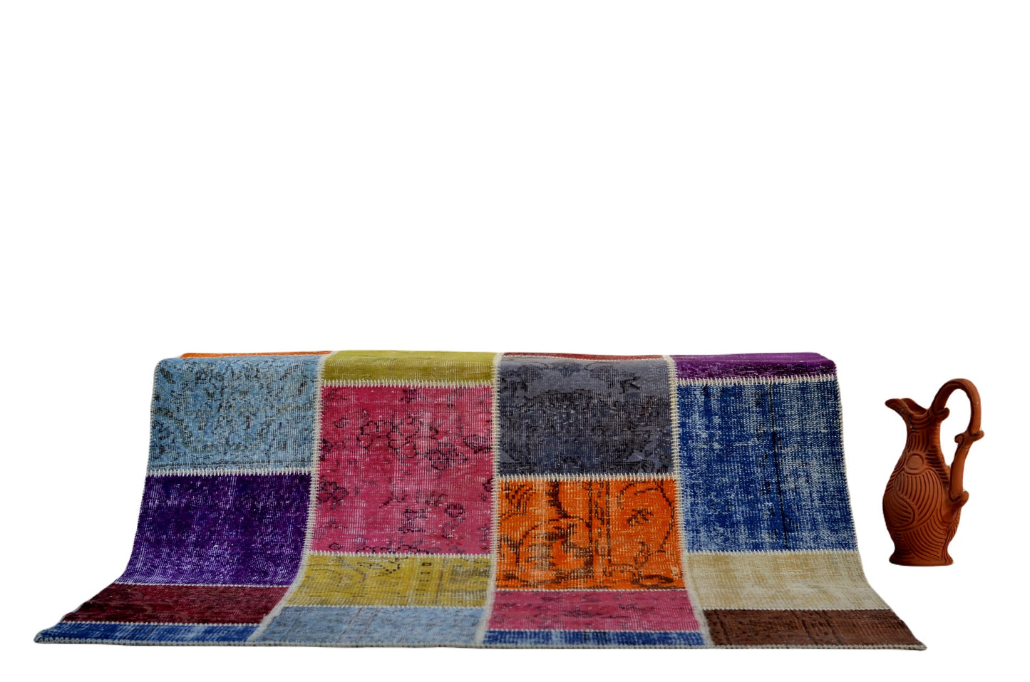 Handmade Patchwork Carpet – Vintage Turkish Rug