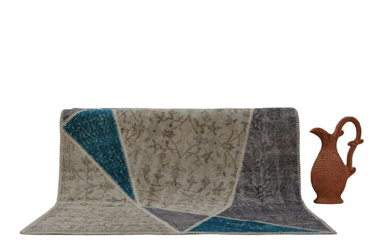 Handmade Patchwork Carpet – Vintage Turkish Rug