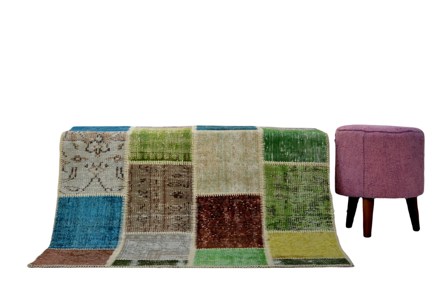 Turkish Handwoven Patchwork Rug – Bold & Beautiful Design