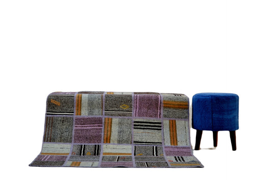 Authentic Turkish Patchwork Rug – Unique Handmade Design