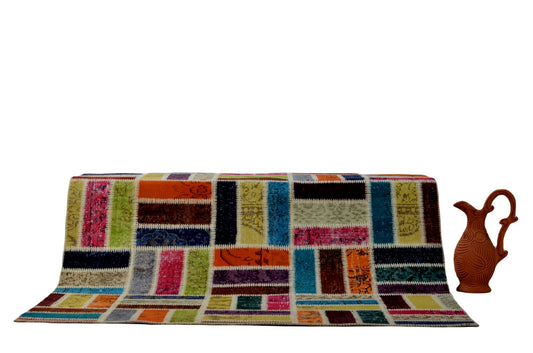 Authentic Handcrafted Turkish Patchwork Rug – Rustic Charm