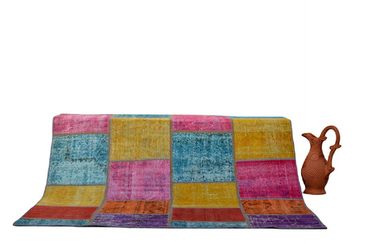 Handmade Patchwork Carpet – Colorful Turkish Heritage