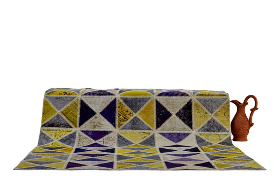 Authentic Turkish Patchwork Rug – Unique Handmade Design