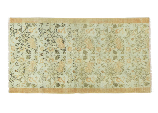 96x180 cm (3.1x5.9 ft) Anatolian Rug – Handwoven Midnight Blue Wool Carpet