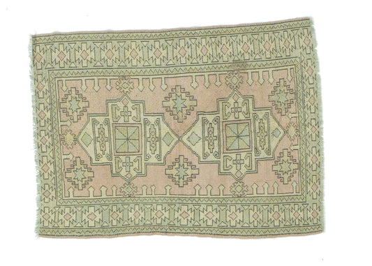 115x160 cm (3.8x5.2 ft) Anatolian Rug – Handwoven Dusty Rose Wool Carpet