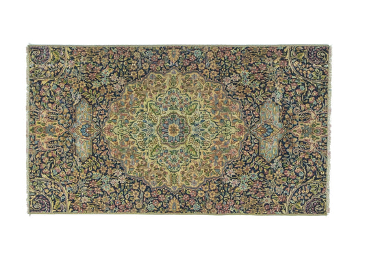 78x140 cm (2.6x4.6 ft) Eastern Rug – Handwoven Dark Coffee Multi-Pattern Wool Carpet