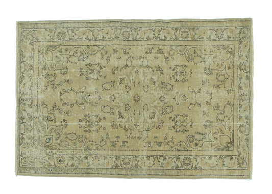 122x180 cm (4x5.9 ft) Anatolian Rug – Handwoven Beige Wool Carpet