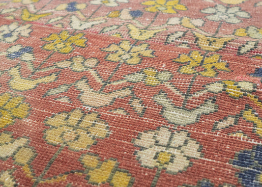 67x165 cm (2.2x5.4 ft) Anatolian Rug – Handwoven Dusty Rose Wool Carpet