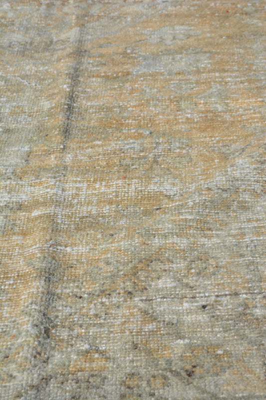 82x194 cm (2.7x6.4 ft) Anatolian Rug – Handwoven Yellow & Beige Wool Carpet