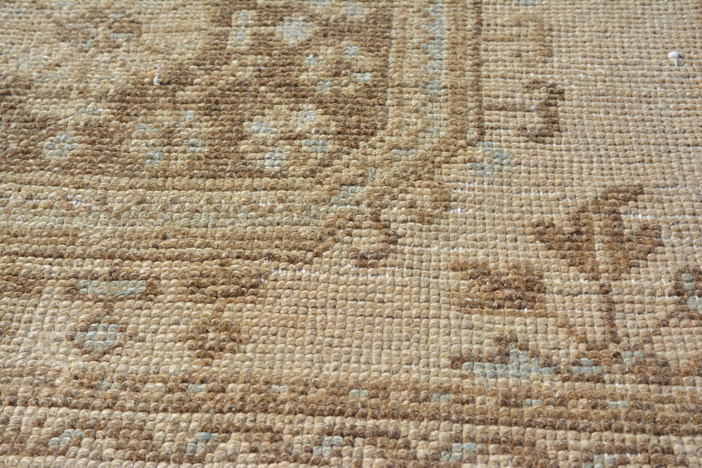 100x314 cm (3.3x10.3 ft) Anatolian Runner Rug – Handwoven Earth Brown Wool Carpet
