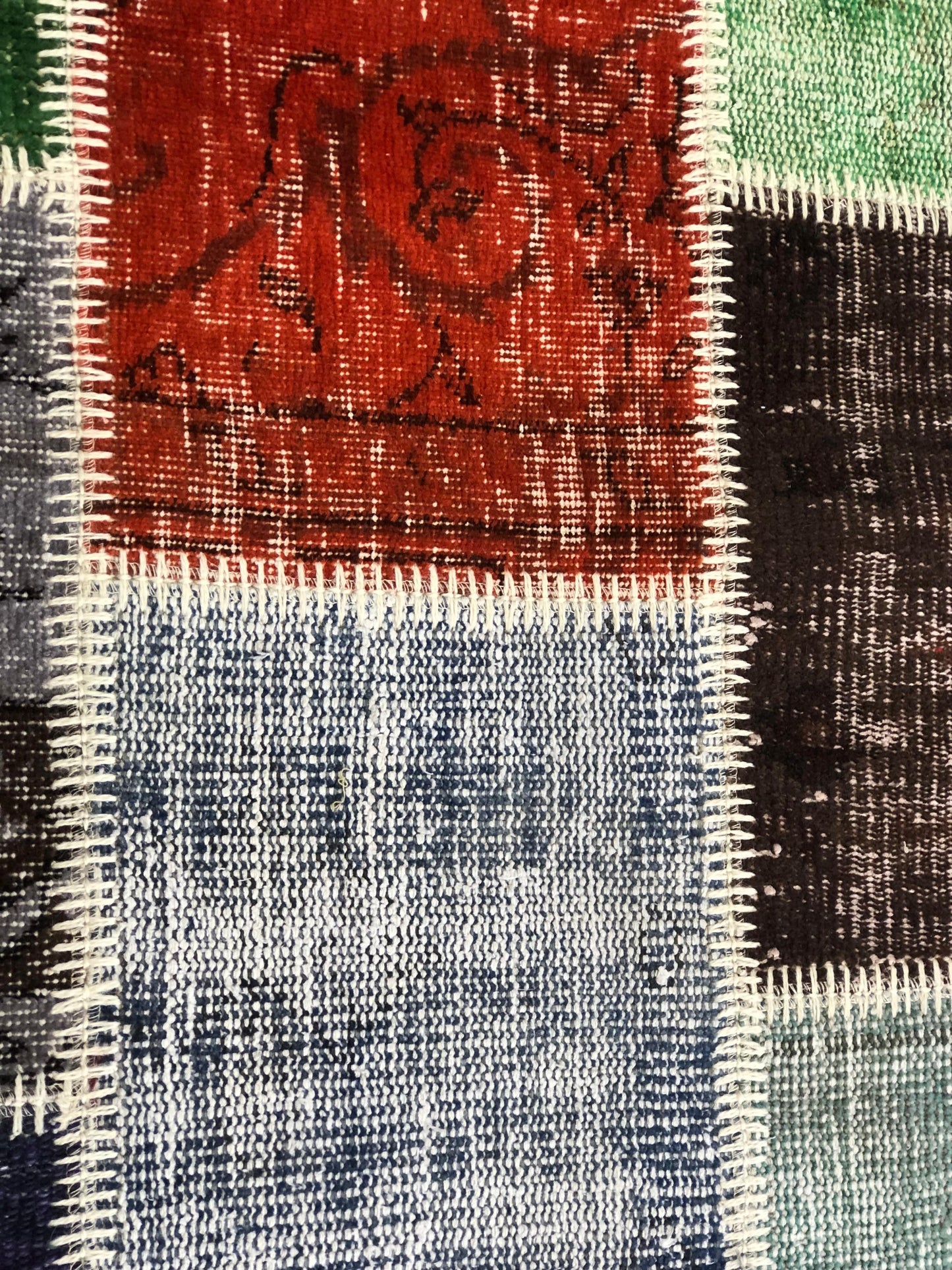 Handmade Patchwork Carpet – Vintage Turkish Rug