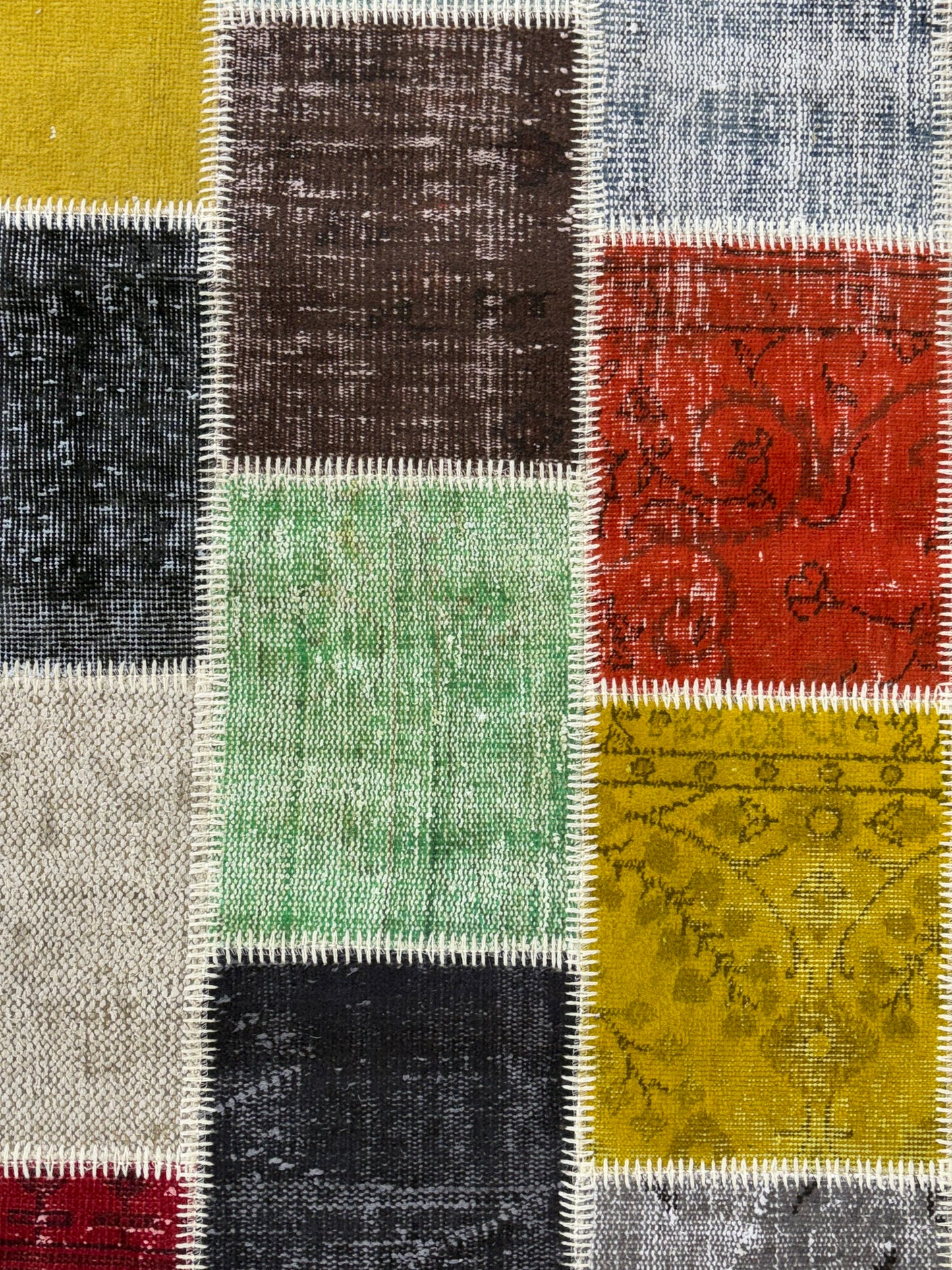 Handmade Patchwork Carpet – Vintage Turkish Rug