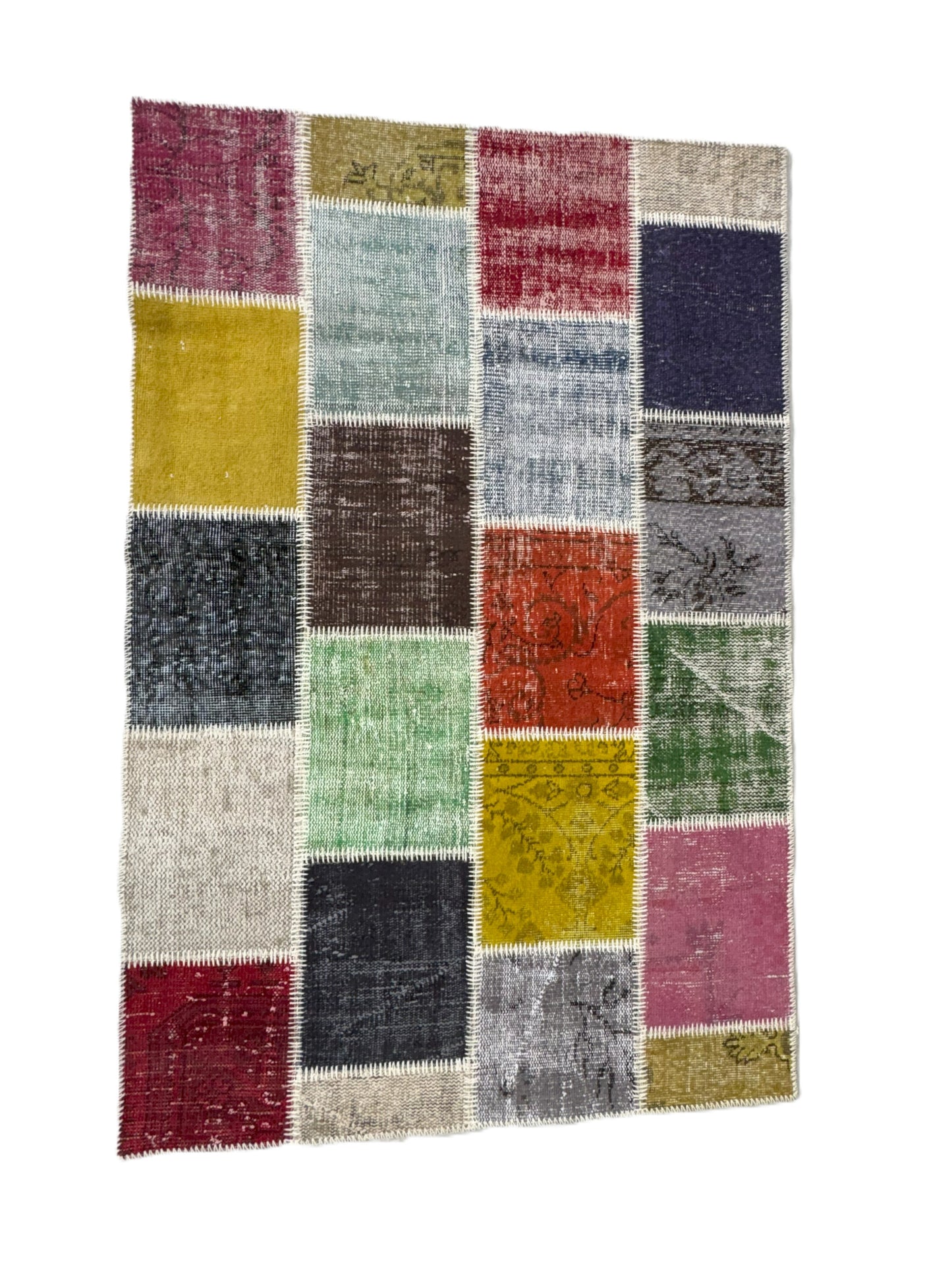 Handmade Patchwork Carpet – Vintage Turkish Rug