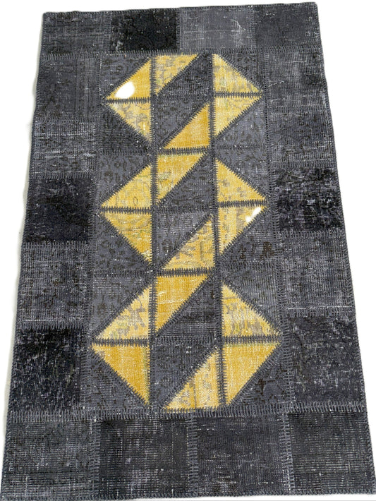 Authentic Handcrafted Turkish Patchwork Rug – Rustic Charm