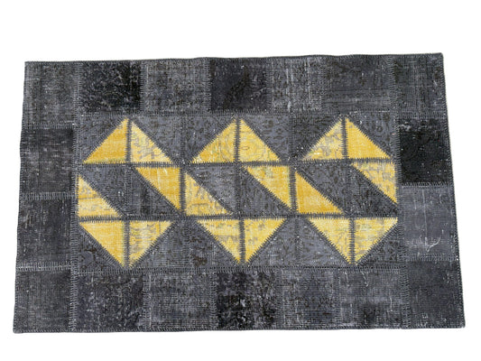 Authentic Handcrafted Turkish Patchwork Rug – Rustic Charm