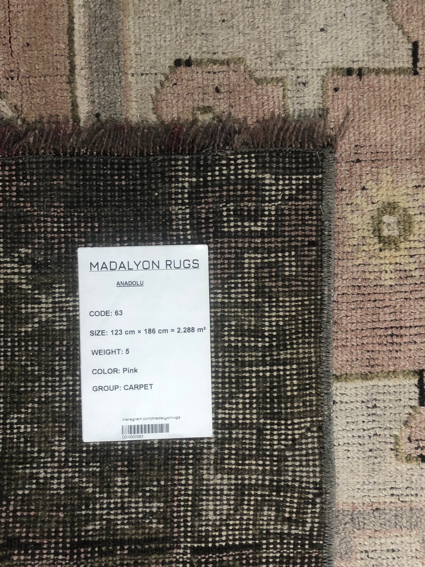 4x6.1 ft 🧵 Begh Pink Anatolian Rug | Handwoven Wool Carpet