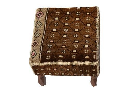 💫 Boho-Chic Pouf – Handcrafted &amp; Versatile 41x41 cm, Decorative Ottoman for Your Home