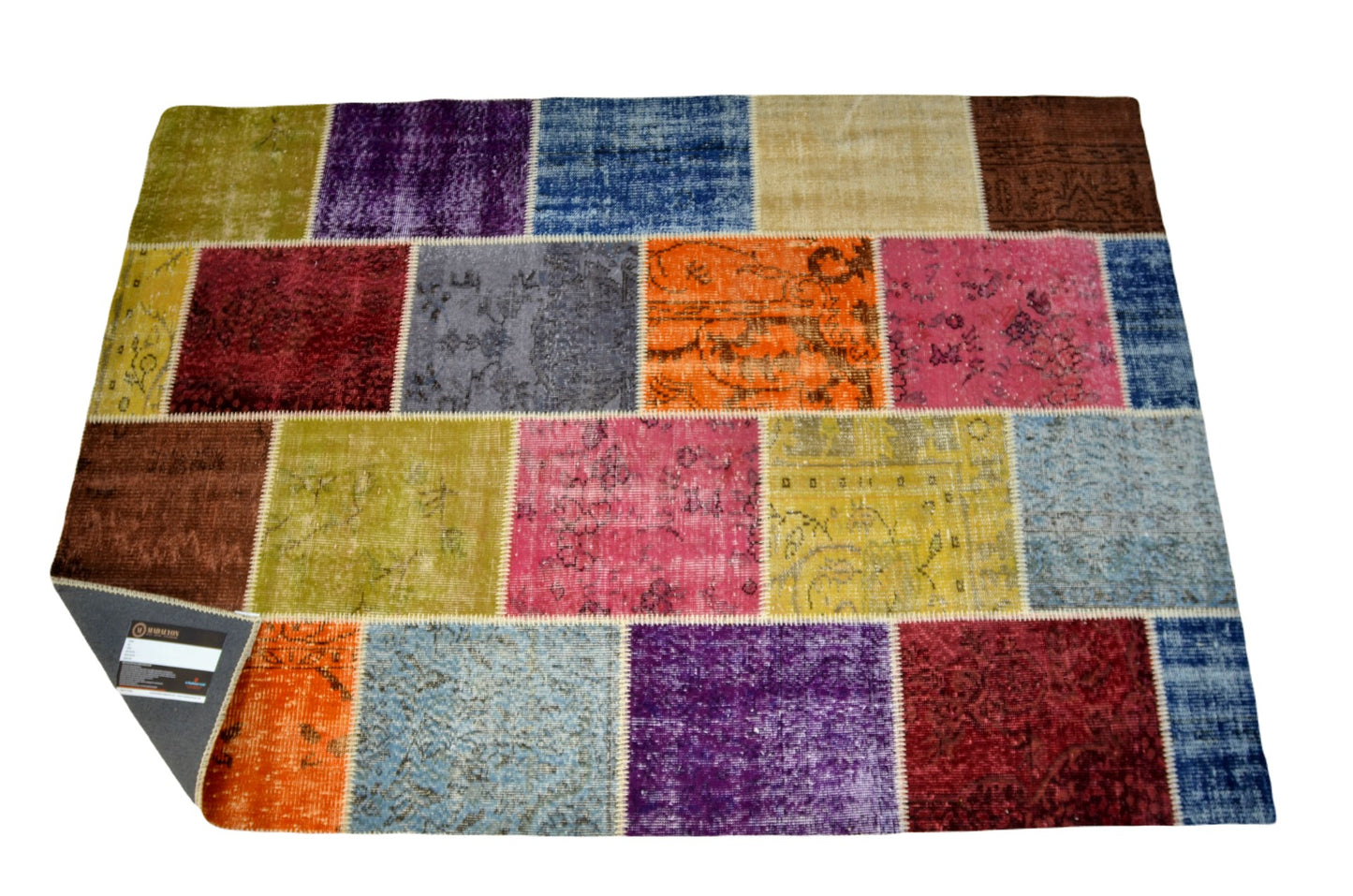 Handmade Patchwork Carpet – Vintage Turkish Rug