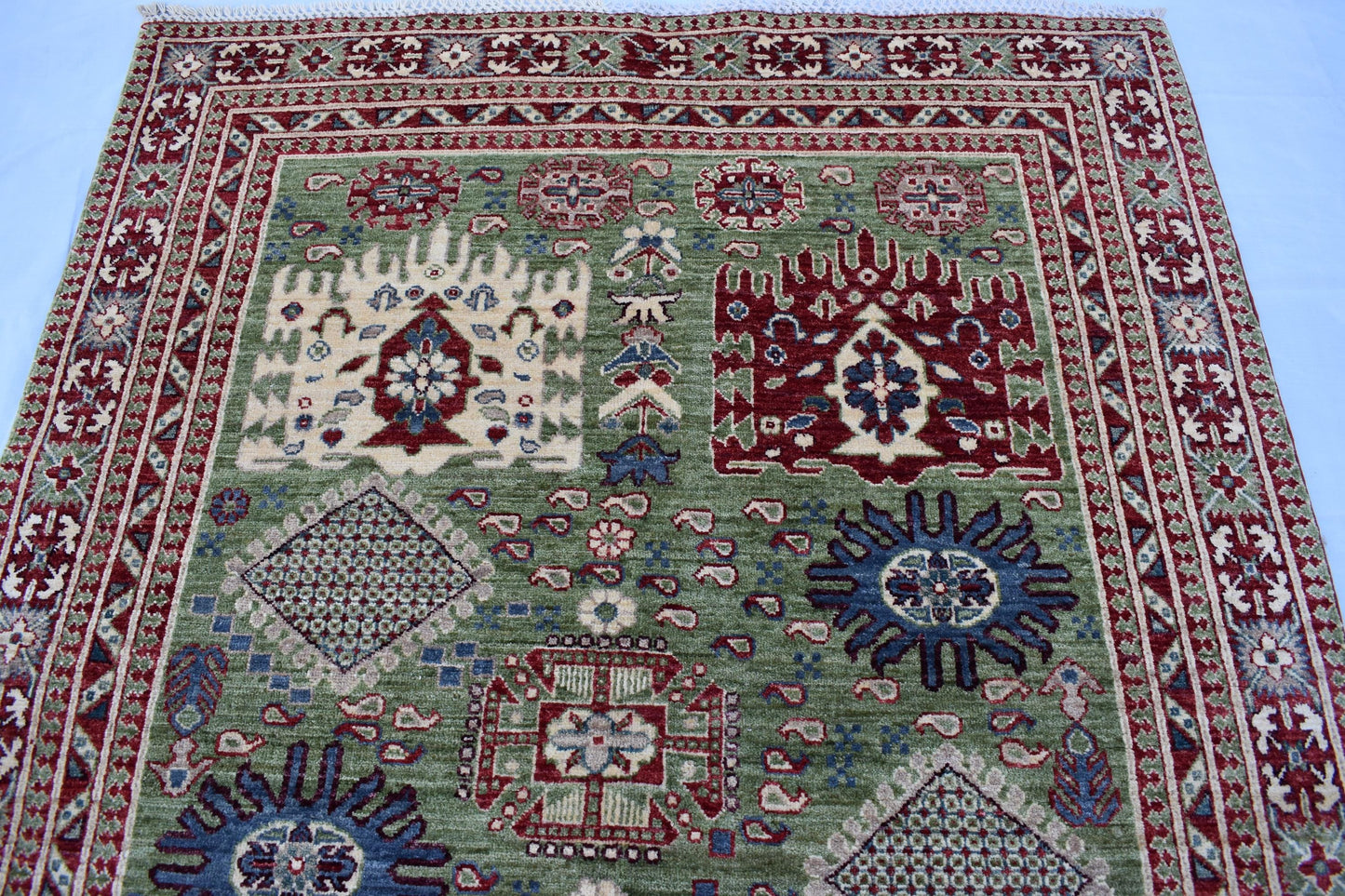 5x7 Waziri Oriental Rug, Hand Knotted Rug, Wool Rug, Afghan Handmade Rug, Handmade Area Rug, Living Room Rug, Bedroom Rug