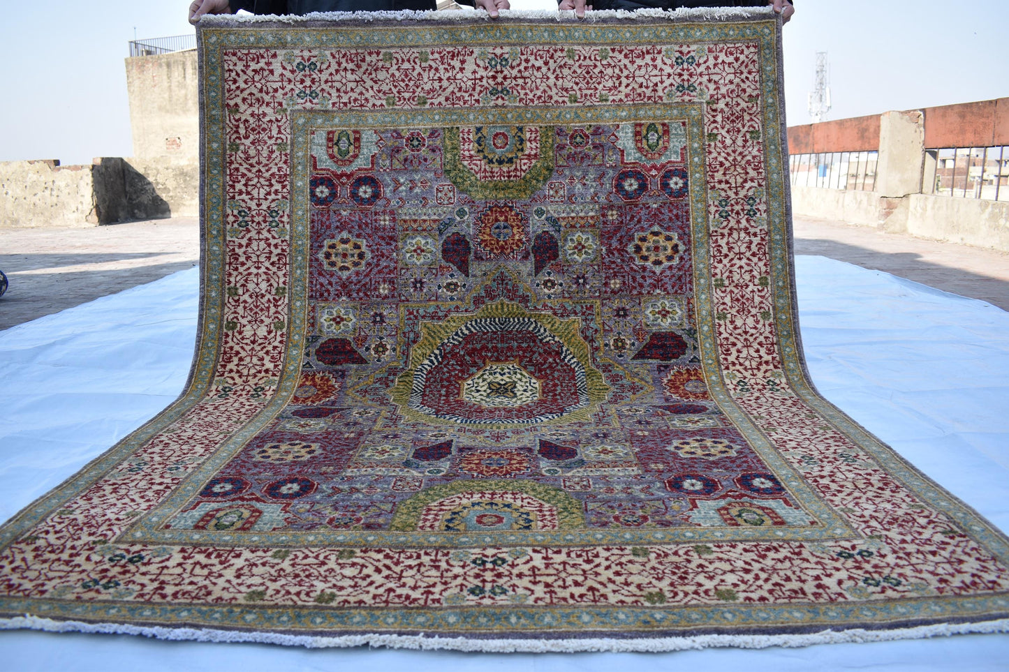 5x7 Fine Mamluk Design Unique Piece- Afghan Oriental Area Rug- Hand Knotted Pure Wool Rug, Best for Living Room, Dining Room and Bed Room