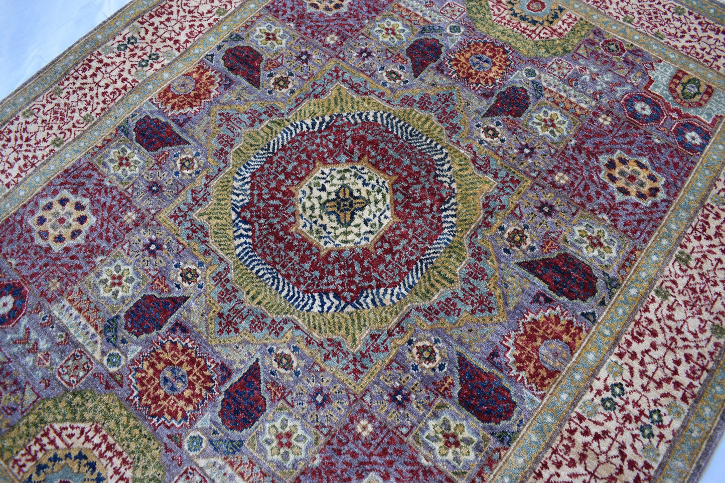 5x7 Fine Mamluk Design Unique Piece- Afghan Oriental Area Rug- Hand Knotted Pure Wool Rug, Best for Living Room, Dining Room and Bed Room