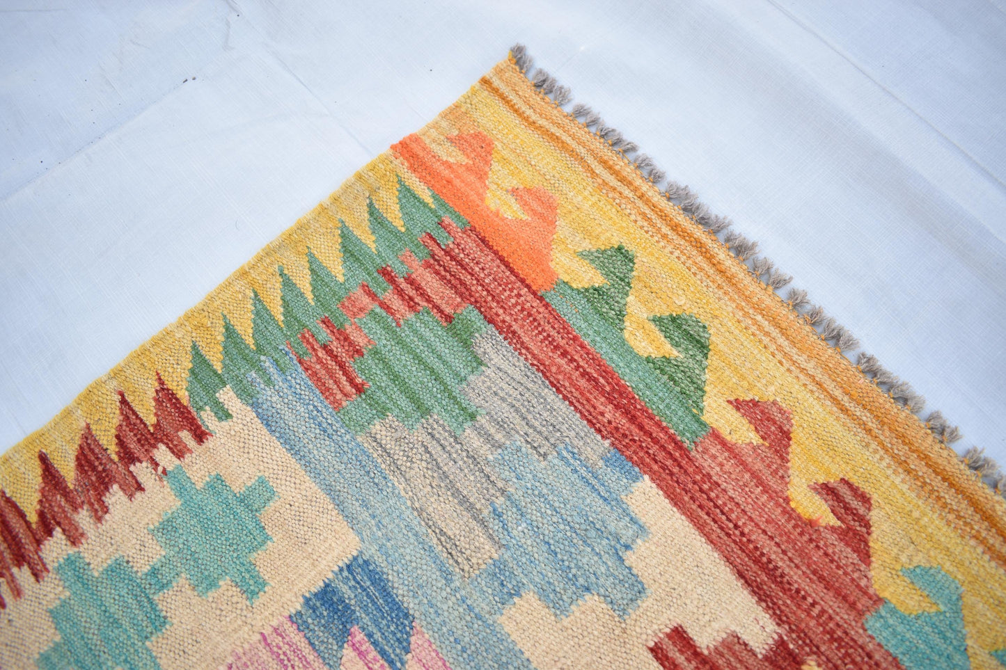 5x7 Afghan Kilim Area Rug, Handmade Flatweave Multicolor Natural Veg Dyes Hand Knotted Maimana Design Wool Rug for Living Room- Dining Room