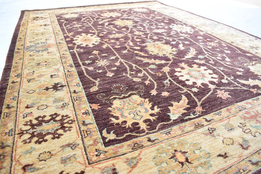 6x8 Brown Zigler Fine Piece, Hand Knotted Wool Rug, Soft Rug, Turkmen Trible Area Rug For Living Room, Dinning Room