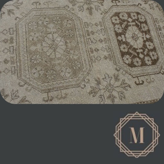 100x314 cm (3.3x10.3 ft) Anatolian Runner Rug – Handwoven Earth Brown Wool Carpet