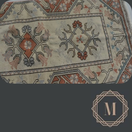 70x230 cm (2.3x7.5 ft) Anatolian Rug – Handwoven Beige Wool Carpet