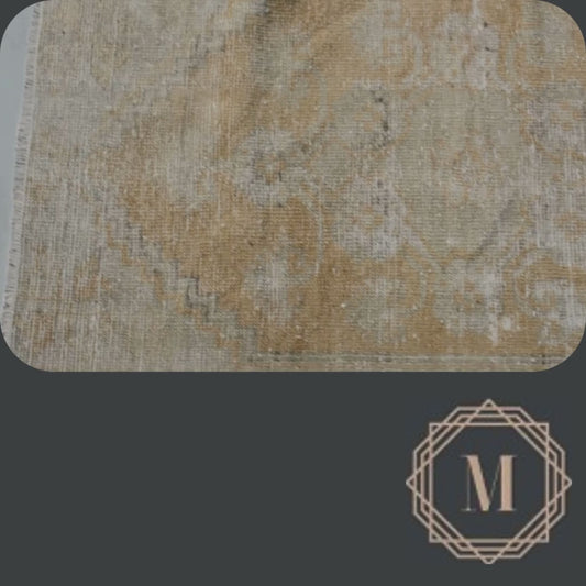 78x117 cm (2.6x3.8 ft) Anatolian Rug – Handwoven Beige Wool Carpet