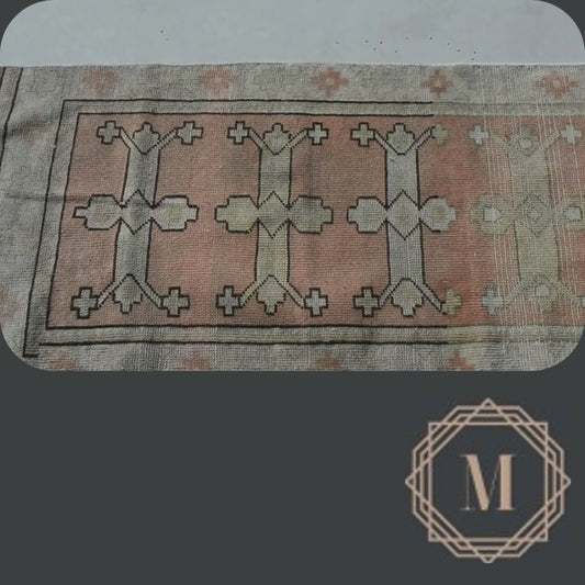 60x290 cm (2x9.5 ft) Anatolian Runner Rug – Handwoven Cinnamon Color Wool Carpet